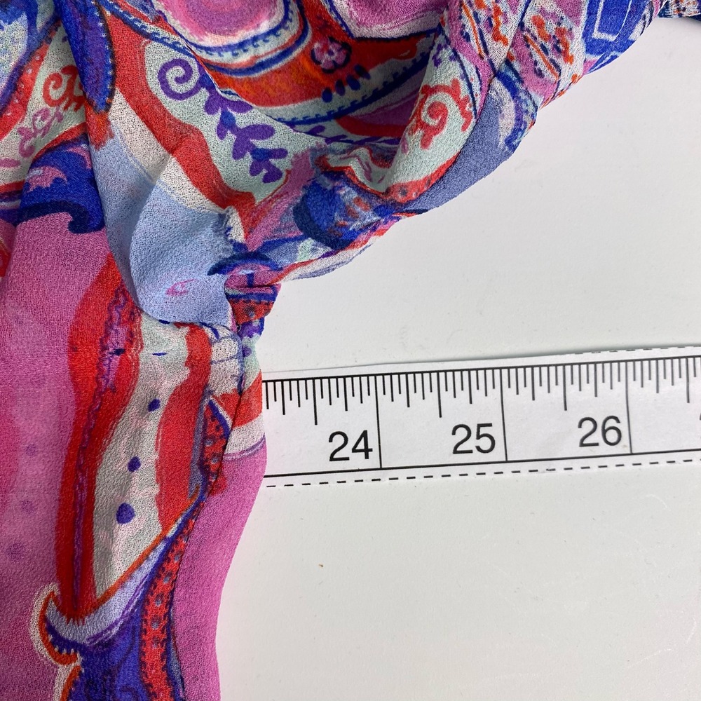 Easel Los Angeles Small Paisley Kimono Cardigan Blue Purple Red Tassels Boho - Picture 8 of 10